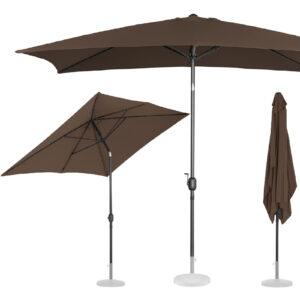 Parasol ogrodowy prostokątny uchylny z korbką 200 x 300 cm brązowy 11 Parasol ogrodowy prostokątny uchylny z korbką 200 x 300 cm brązowy - obrazek 1