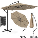 10250594 parasol ogrodowy na wysiegniku okragly uchylny z oswietleniem led sr 300 cm szarobrazowy ean 4062859088833 hurtownia sklep