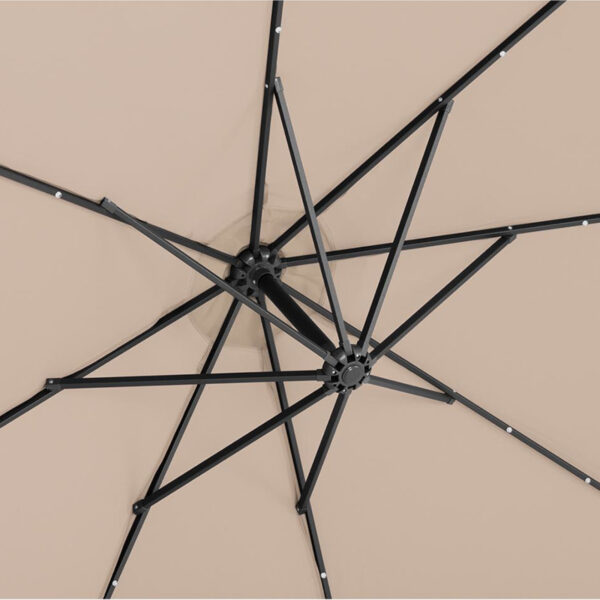 Parasol ogrodowy na wysięgniku okrągły uchylny z oświetleniem LED śr. 300 cm kremowy 9 10250595 6