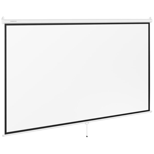 Ekran do projektora półautomatyczny ścienny sufitowy matowy biały 150'' 340x210 cm 16:9 1 10260085 1