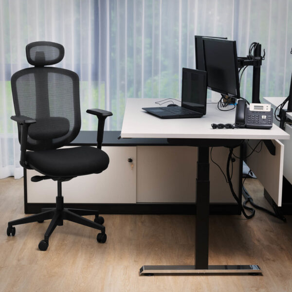Krzesło fotel biurowy ergonomiczny z oparciem siatkowym i zagłówkiem maks. 150 kg 4 10260148 4