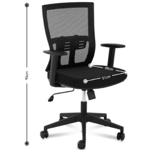 Krzesło fotel biurowy ergonomiczny z oparciem siatkowym i podparciem lędźwi maks. 150 kg 15 Krzesło fotel biurowy ergonomiczny z oparciem siatkowym i podparciem lędźwi maks. 150 kg - obrazek 8