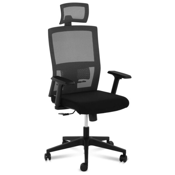 Krzesło fotel biurowy siatkowy ergonomiczny z podparciem lędźwi i zagłówkiem maks. 150 kg 1 10260155 1