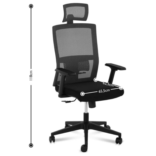 Krzesło fotel biurowy siatkowy ergonomiczny z podparciem lędźwi i zagłówkiem maks. 150 kg 7 10260155 7