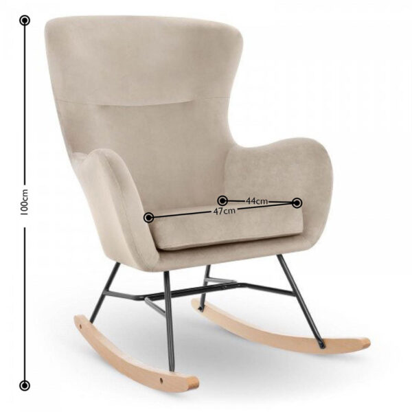 Fotel bujany uszak na drewnianych płozach wys. 100 cm SZARY 5 10260162 5