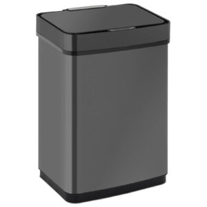 Kosz na śmieci automatyczny bezdotykowy prostokątny z czujnikiem ruchu 30 cm 50 l CZARNY 6 Kosz na śmieci automatyczny bezdotykowy prostokątny z czujnikiem ruchu 30 cm 50 l CZARNY - obrazek 2