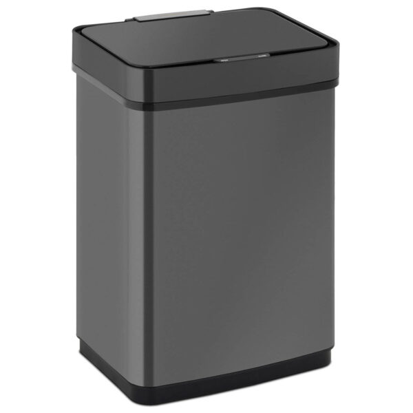 Kosz na śmieci automatyczny bezdotykowy prostokątny z czujnikiem ruchu 30 cm 50 l CZARNY 1 10260206 1