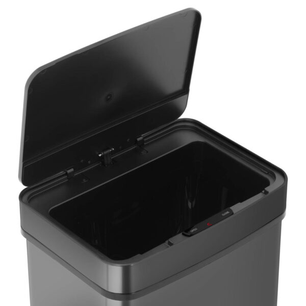 Kosz na śmieci automatyczny bezdotykowy prostokątny z czujnikiem ruchu 30 cm 50 l CZARNY 2 10260206 2
