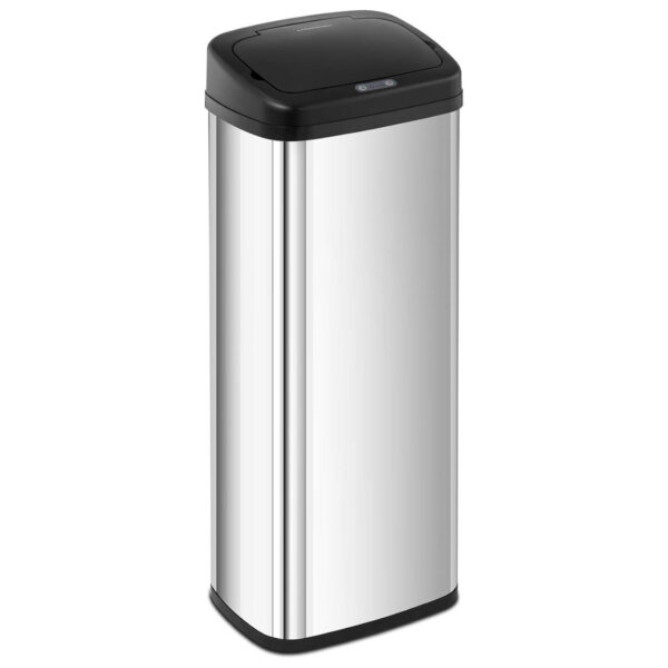 Kosz na śmieci automatyczny bezdotykowy z czujnikiem ruchu 30 cm 50 l SREBRNY 1 10260209 1
