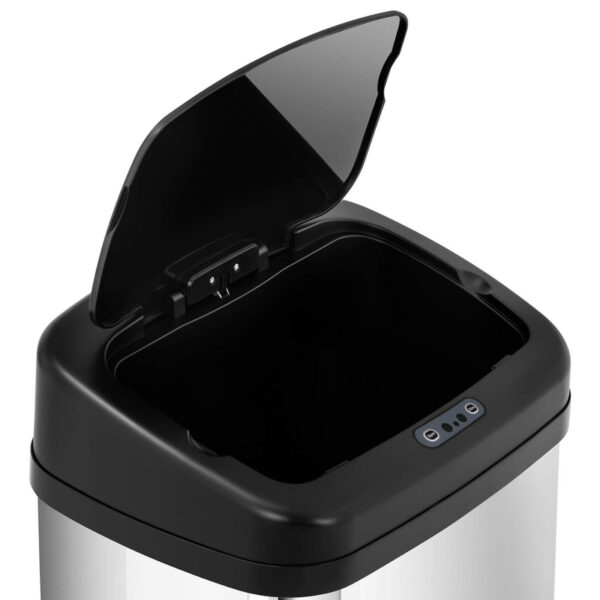 Kosz na śmieci automatyczny bezdotykowy z czujnikiem ruchu 30 cm 50 l SREBRNY 2 10260209 2