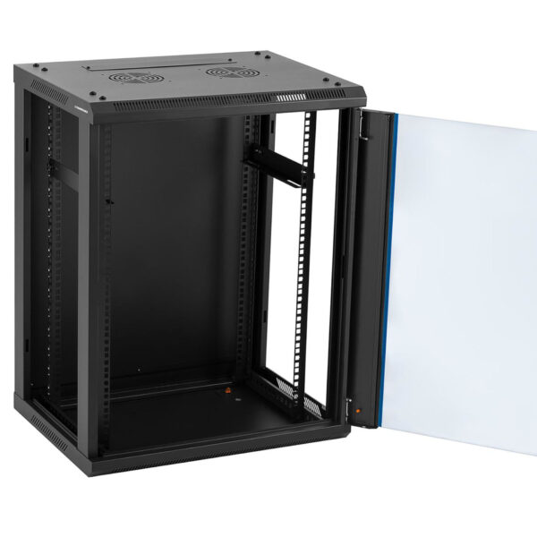 Szafa RACK serwerowa instalacyjna wisząca 19'' 15U IP20 do 60 kg 60x45x87 cm CZARNA 2 10260261 2