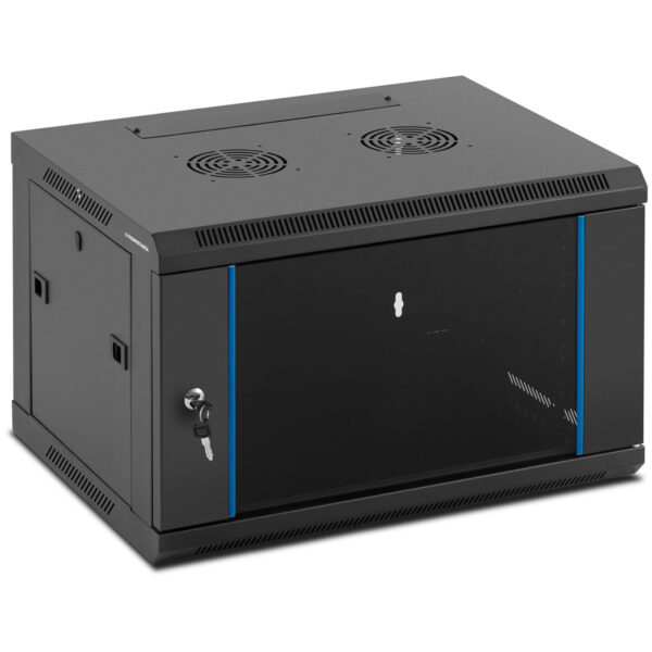 Szafa RACK serwerowa sieciowa wisząca 19'' 6U IP20 do 60 kg 60x44x37 cm CZARNA 1 10260266 1