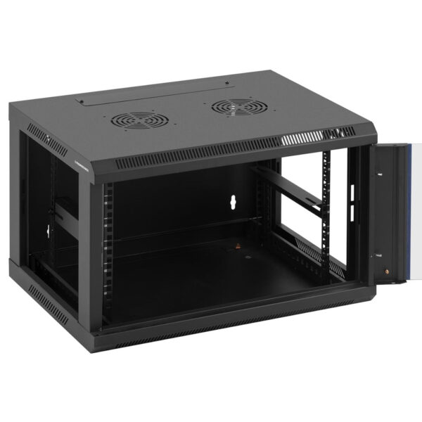 Szafa RACK serwerowa sieciowa wisząca 19'' 6U IP20 do 60 kg 60x44x37 cm CZARNA 5 10260266 5