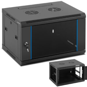 Szafa RACK serwerowa sieciowa wisząca 19'' 6U IP20 do 60 kg 60x44x37 cm CZARNA 6 Szafa RACK serwerowa sieciowa wisząca 19'' 6U IP20 do 60 kg 60x44x37 cm CZARNA - obrazek 1