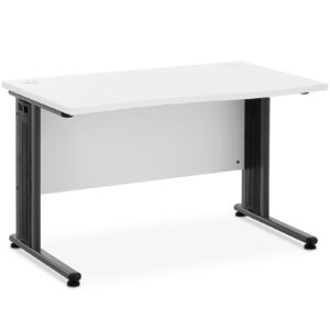 Biurko komputerowe na metalowym stelażu 120 x 73 cm biało-szare 8 Biurko komputerowe na metalowym stelażu 120 x 73 cm biało-szare - obrazek 2
