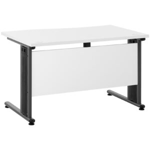 Biurko komputerowe na metalowym stelażu 120 x 73 cm biało-szare 10 Biurko komputerowe na metalowym stelażu 120 x 73 cm biało-szare - obrazek 4