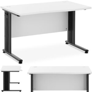 Biurko komputerowe na metalowym stelażu 120 x 73 cm biało-szare 7 Biurko komputerowe na metalowym stelażu 120 x 73 cm biało-szare - obrazek 1