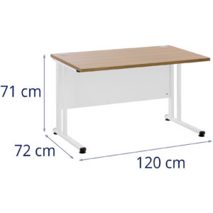 Biurko komputerowe na metalowym stelażu 120 x 73 cm brązowo-białe 15 Biurko komputerowe na metalowym stelażu 120 x 73 cm brązowo-białe - obrazek 8
