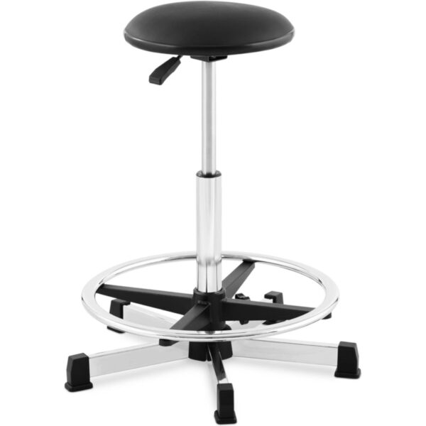 Taboret krzesło robocze warsztatowe z podnóżkiem 120 kg 530-800 mm czarne 1 10260334 1