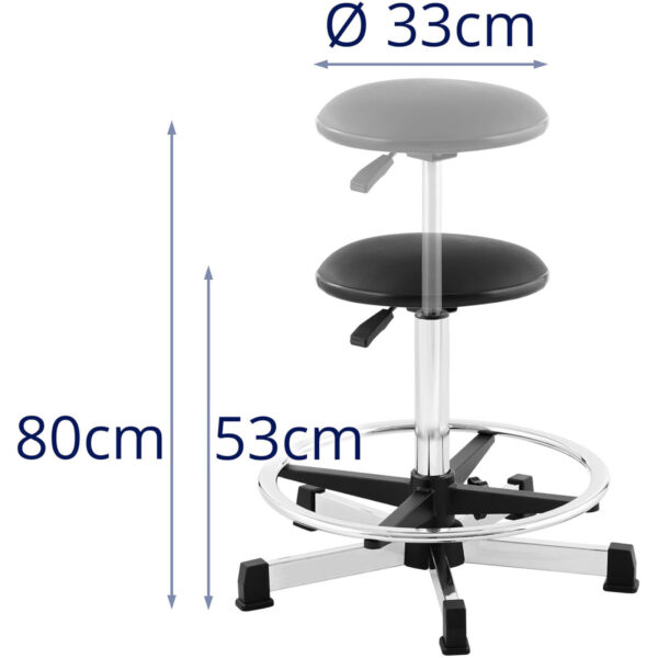 Taboret krzesło robocze warsztatowe z podnóżkiem 120 kg 530-800 mm czarne 5 10260334 5