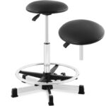 10260334 taboret krzeslo robocze warsztatowe z podnozkiem 120 kg 530 800 mm czarne ean 4062859064561 hurtownia sklep