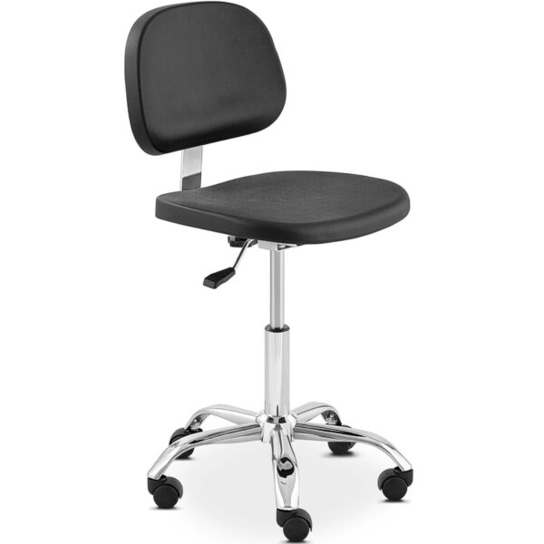 Krzesło robocze warsztatowe z oparciem CHROM do 120 kg 450-585 mm czarne 1 10260336 1