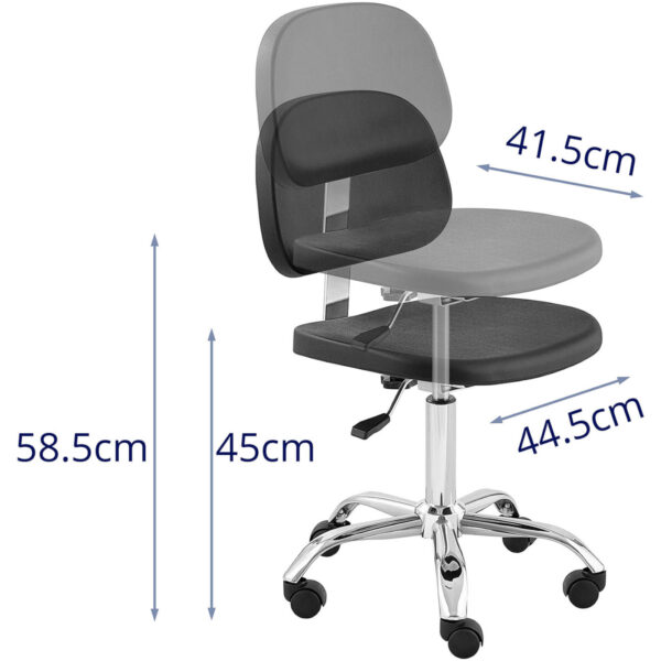 Krzesło robocze warsztatowe z oparciem CHROM do 120 kg 450-585 mm czarne 5 10260336 5