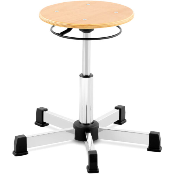 Taboret krzesło robocze warsztatowe ze sklejki CHROM do 120 kg 350-485 mm 1 10260342 1