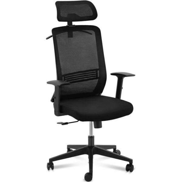 Krzesło fotel biurowy ergonomiczny z oparciem siatkowym zagłówkiem i wieszakiem wys. 40-50 cm 1 10260376 1