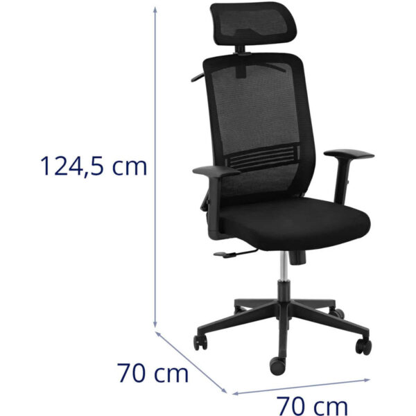 Krzesło fotel biurowy ergonomiczny z oparciem siatkowym zagłówkiem i wieszakiem wys. 40-50 cm 6 10260376 6