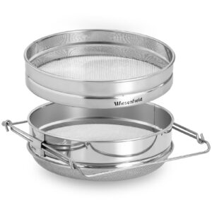 Sito cedzidło do miodu okrągłe podwójne ze stali nierdzewnej śr. 24 cm 5 Sito cedzidło do miodu okrągłe podwójne ze stali nierdzewnej śr. 24 cm - obrazek 2