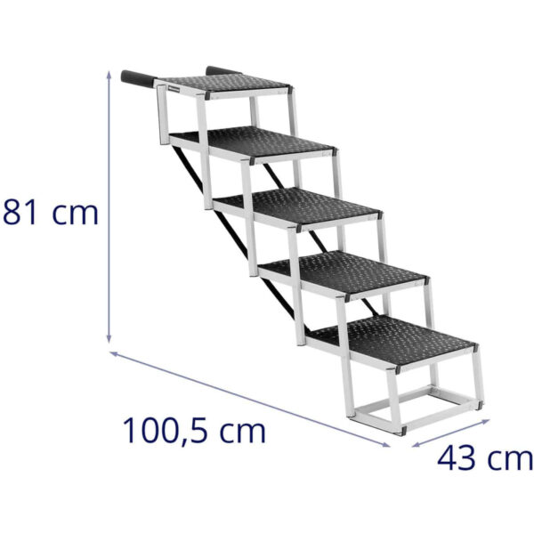 Schody dla psa do samochodu składane aluminiowe wys. 81 cm do 68 kg - 5 stopni 6 10280387 6