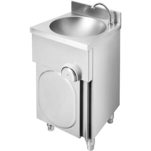 Zlew umywalka bezdotykowa z kranem włącznikiem kolanowym wolnostojąca STAL śr. 340 x 125 mm 1 Zlew umywalka bezdotykowa z kranem włącznikiem kolanowym wolnostojąca STAL śr. 340 x 125 mm - obrazek 1