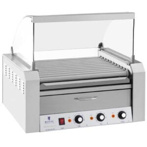 Roller grill rolkowy z osłoną i szufladą grzewczą do bułek 20 parówek HotDog 2600W 230V Royal Catering 7 Roller grill rolkowy z osłoną i szufladą grzewczą do bułek 20 parówek HotDog 2600W 230V Royal Catering - obrazek 4