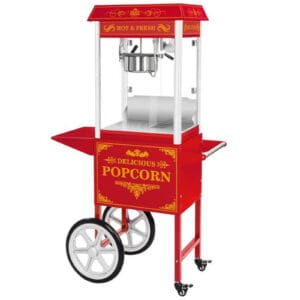 Profesjonalna wydajna maszyna do popcornu mobilna na wózku 230V 1.5kW czerwona 12 Profesjonalna wydajna maszyna do popcornu mobilna na wózku 230V 1.5kW czerwona - obrazek 2