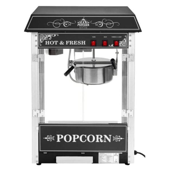 Profesjonalna wydajna maszyna do popcornu nastawna 230V 1.6kW czarna 9 1545 2
