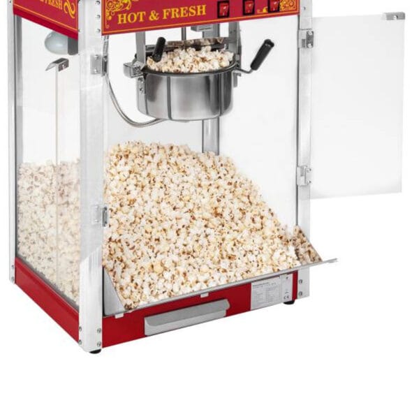 Profesjonalna wydajna maszyna do popcornu nastawna 230V 1.6kW czerwona 3 1546 4