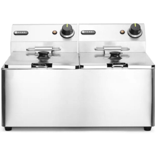 Frytownica gastronomiczna podwójna Kitchen Line 7kW 230V 2 x 8L - Hendi 205839 1 205839 1