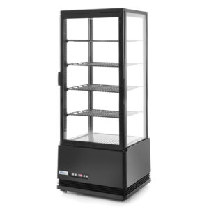 Witryna chłodnicza cukiernicza 4 półki 98L LED - czarna 7 Witryna chłodnicza cukiernicza 4 półki 98L LED - czarna - obrazek 2