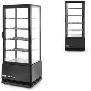 Witryna chłodnicza cukiernicza 4 półki 98L LED - czarna 6 Witryna chłodnicza cukiernicza 4 półki 98L LED - czarna - obrazek 1