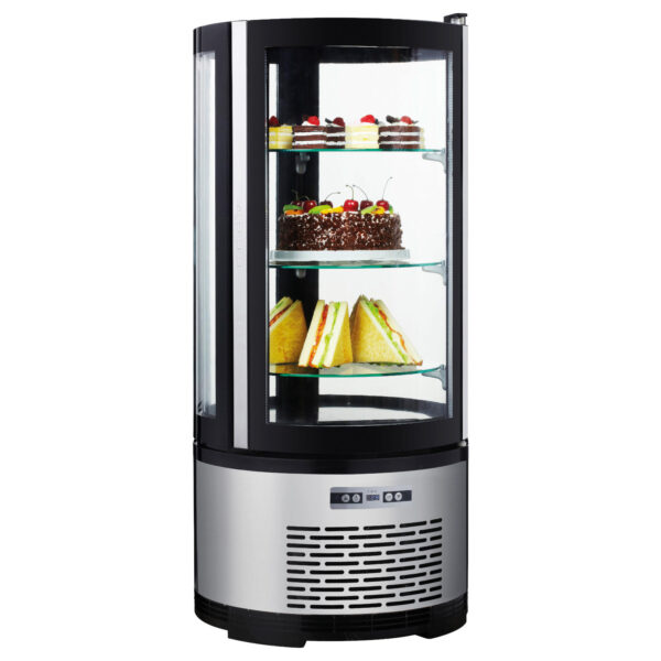 Witryna chłodnicza cukiernicza okrągła 3 półki LED 100L 1 233825 1