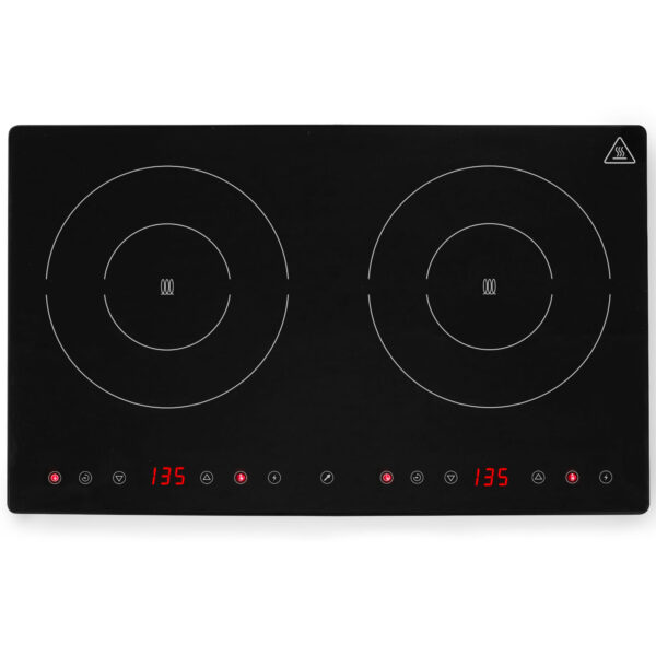 Kuchenka indukcyjna nastawna z panelem dotykowym 2 pola grzewcze Black Line śr. 22 cm 3500 W - Hendi 239414 2 239414 2