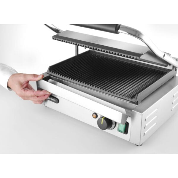 Kontakt grill kontaktowy PANINI ryflowany 2200W - Hendi 263655 9 263655 10