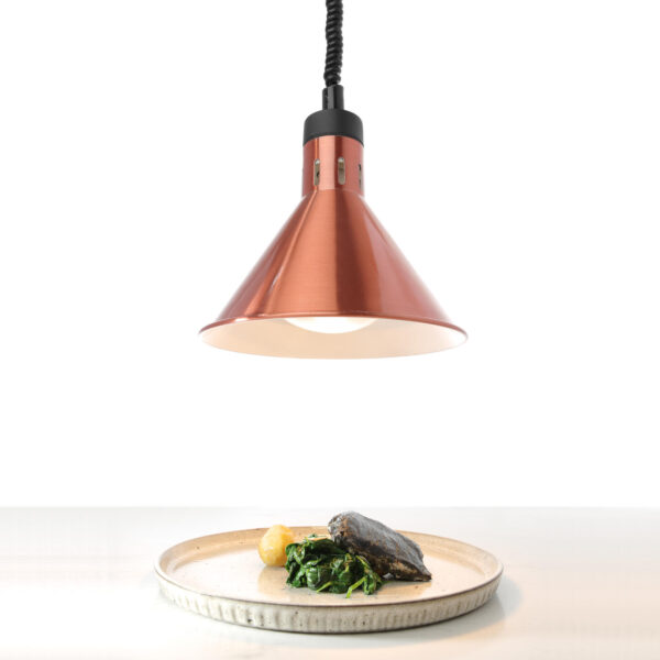 Lampa do podgrzewania potraw - wisząca stożkowa miedziana 250W 2 273876 2