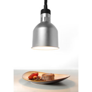 Lampa do podgrzewania potraw - wisząca cylindryczna stożkowa srebrna 250W 5 Lampa do podgrzewania potraw - wisząca cylindryczna stożkowa srebrna 250W - obrazek 3