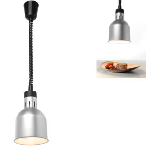 Lampa do podgrzewania potraw - wisząca cylindryczna stożkowa srebrna 250W 3 Lampa do podgrzewania potraw - wisząca cylindryczna stożkowa srebrna 250W - obrazek 1