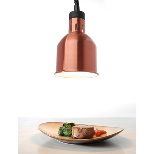 Lampa do podgrzewania potraw - wisząca cylindryczna stożkowa miedziana 250W 2 273890 2