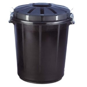 Pojemnik kosz na odpady śmieci uniwersalny z pokrywą okrągły 70L czarny 2 Pojemnik kosz na odpady śmieci uniwersalny z pokrywą okrągły 70L czarny - obrazek 1