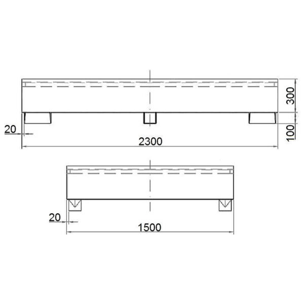 Wanna wychwytowa do zbiornika IBC paletopojemnika MAUZER 2 x 1000L - ocynkowana 1 3594 1 wanna wychwytowa stalowa do mauzera 2x 1000l hurtownia