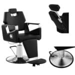 4052 profesjonalny fotel fryzjerski barberski z podnozkiem obrotowy turin physa czarny
